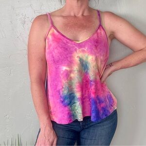 Southern Fried Chics Ultra Soft Tie-Dye Spaghetti Strap Tank Top